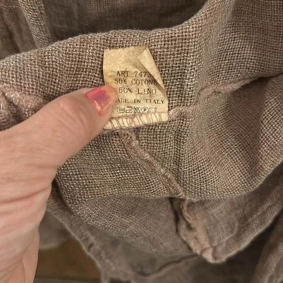 Meo Meli brown Cardigan with Draped Sleeves and Soft linen - Picture 3 of 6